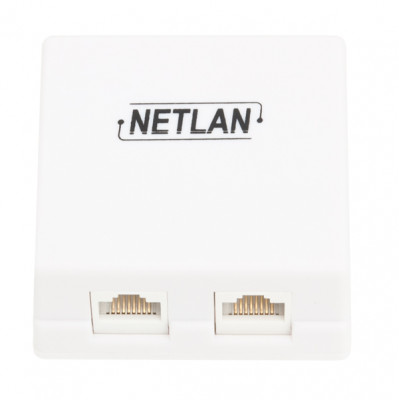 Настенная розетка 2 порта RJ-45 белая, 10 шт
