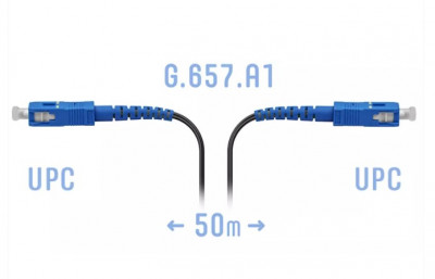 Патчкорд оптический FTTH SC/UPC, кабель 604-04-01, 50 метров